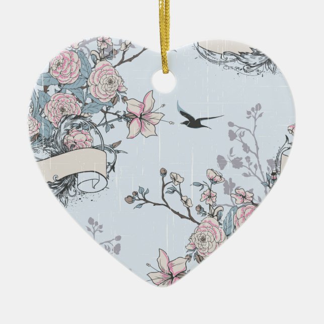 pastel shabby chic julgransprydnad keramik (Framsidan)