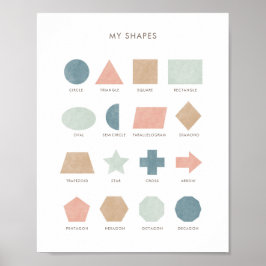 Pastel Shapes Educational Classroom Decor Poster