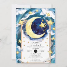 Pastel Simple Måne Birthday