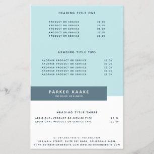 Pastel Simple Modern Geometric Blue Flygblad