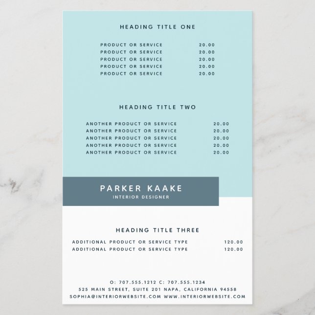 Pastel Simple Modern Geometric Blue Flygblad (Framsidan)