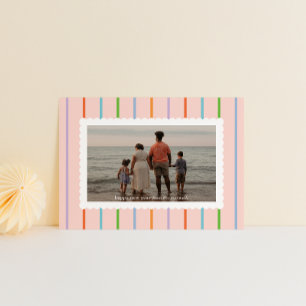 Pastel Simple Rand och Scallops Ligcape Photo Julkort