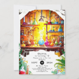 Pastel Simple Roligt Scientist Birthday Inbjudningar