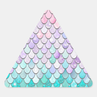Pastel Sjöjungfru Stickers, Party favors Triangelformat Klistermärke