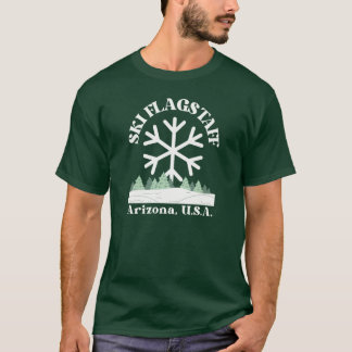 Pastel Ski Flagstaff Arizona White Text Ski Skiing T Shirt
