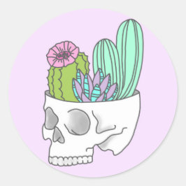 Pastel Skull Sticker Runt Klistermärke