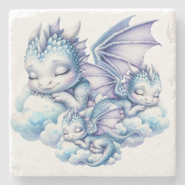 Pastel Sleeping Dragon Stenunderlägg (Framsidan)