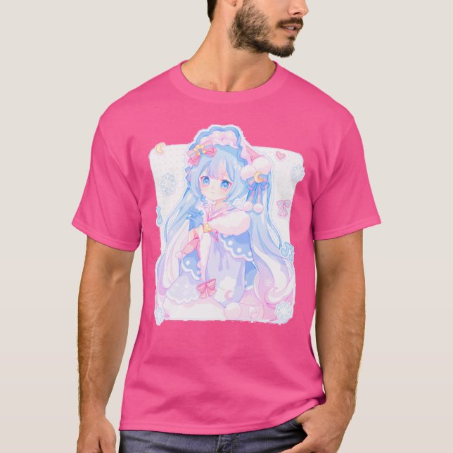 Pastel Snö Hatsune Miku T Shirt (Framsida)