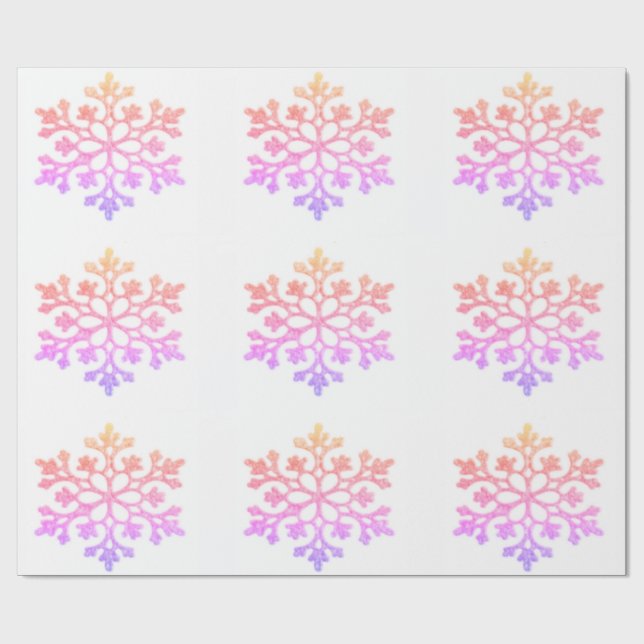 Pastel Snöflingor Wrapping Papper Presentpapper (Platt)