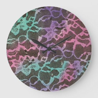 Pastel Snöre Mönster Round Wall Clock Stor Klocka