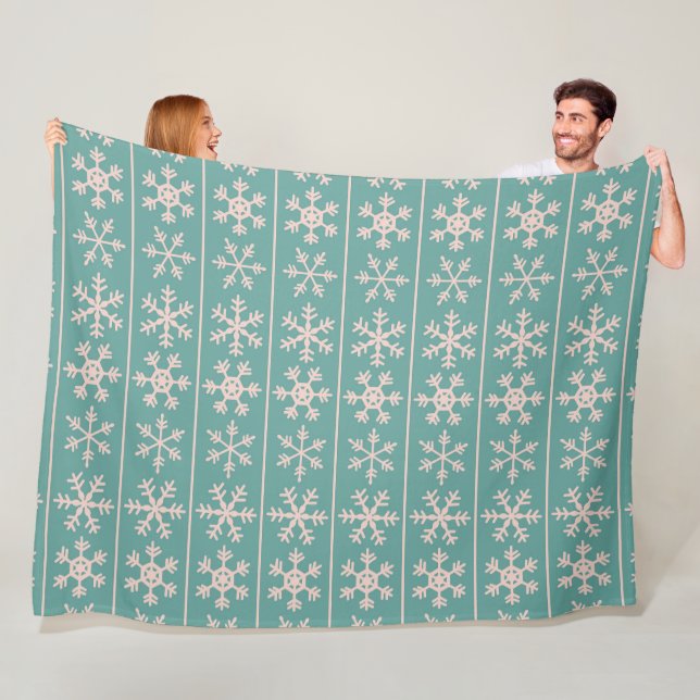 Pastel Snowflake Mönster Fleecefilt (På plats)