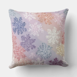 Pastel Snowflake Watercolor Throw Pillow – 2 Cozy  Kudde