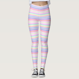 Pastel soft färg kreativ stripe Leggings