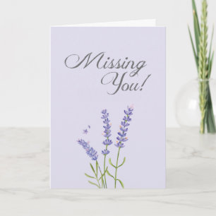 Pastel Soft Lavender Flower saknade dig Hälsning Kort