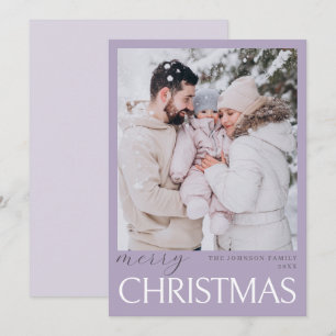 Pastel Soft Light Lavender God jul Photo Kort