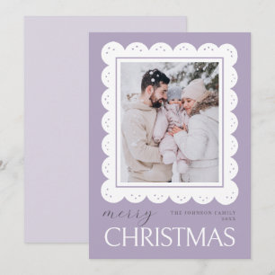 Pastel Soft Light Lavender God jul Photo Kort