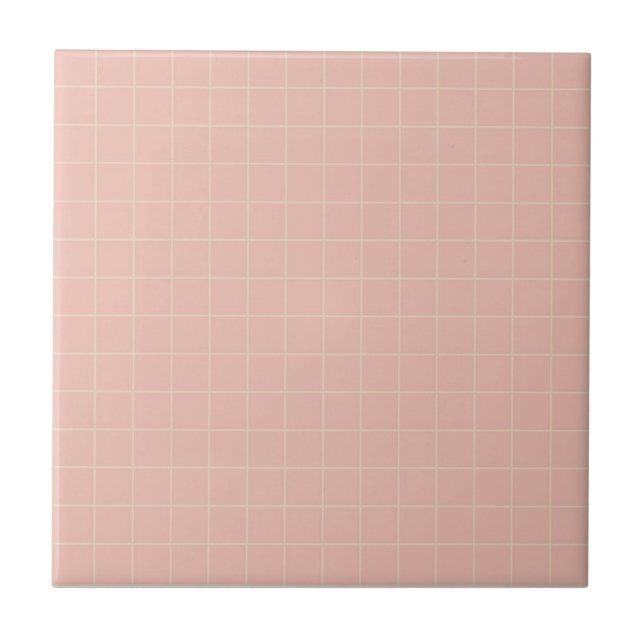 Pastel Soft Rosa & Blek Gult Kontrollerad Mönster Kakelplatta (Framsidan)