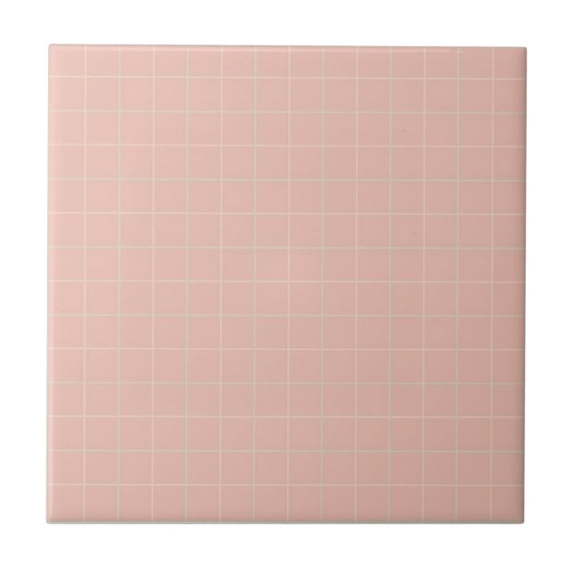 Pastel Soft Rosa-, Gult- och minneskontrollerad Gr Kakelplatta (Framsidan)
