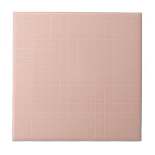 Pastel Soft Rosa & Mint Grönt Checkated Mönster Kakelplatta