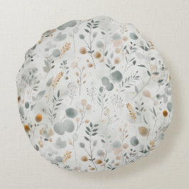 Pastel Soft Sanctuary Round Pillow Rund Kudde