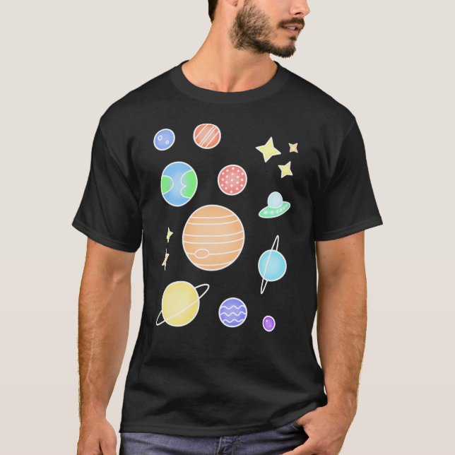 Pastel Solar System T Shirt (Framsida)
