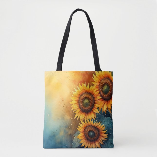 Pastel Solros Tote Bag Tygkasse (Framsida)
