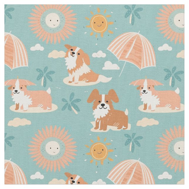 Pastel Sommardagar i Beach med Doggos Tyg (Närbild)
