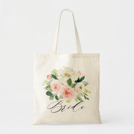 Pastel Söt Rosa Blommigt Botaniskt Bride Tygkasse