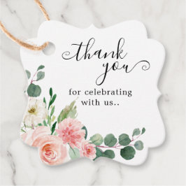 Pastel Söt Rosa Blommigt Botaniskt Bröllop Gåvor Etiketter