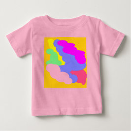 Pastel Söta färgad puff former blå rosa gult T Shirt