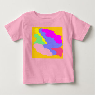 Pastel Söta färgad puff former blå rosa gult T Shirt
