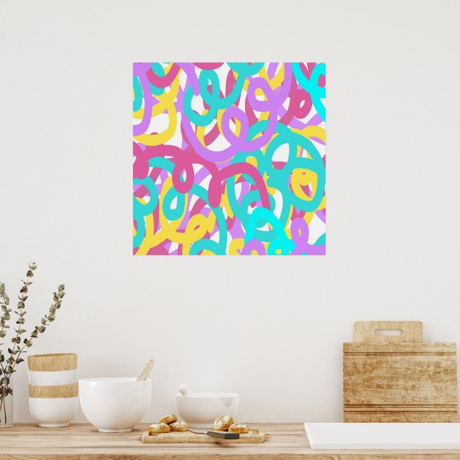 Pastel Spiral Abstrakt Poster (Kök)