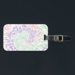 Pastel Spiral Shibori Blommigt Tie Dye Hippie Retr Bagagebricka<br><div class="desc">Pastellfärgning med mönster formar regnbåge färg. Blue,  lila,  rosa tiedye shibori hippie spiral designen mönster Luggage Tag. Modern koreansk estetisk spiral tie dye mönster i pastel rosa lilac och grönt färg. Shiburi dye stil mönster decor.</div>