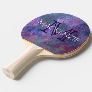 Pastel Splatter   Rosa Lila Blue Grönt Monogram Pingisracket