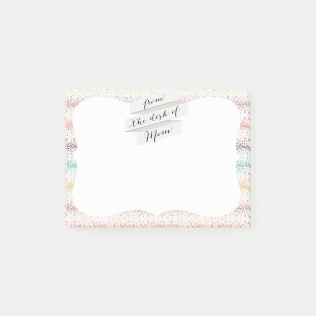 Pastel Spray Sprinkle rand Modern gnistra linjer Post-it Block (Framsida)