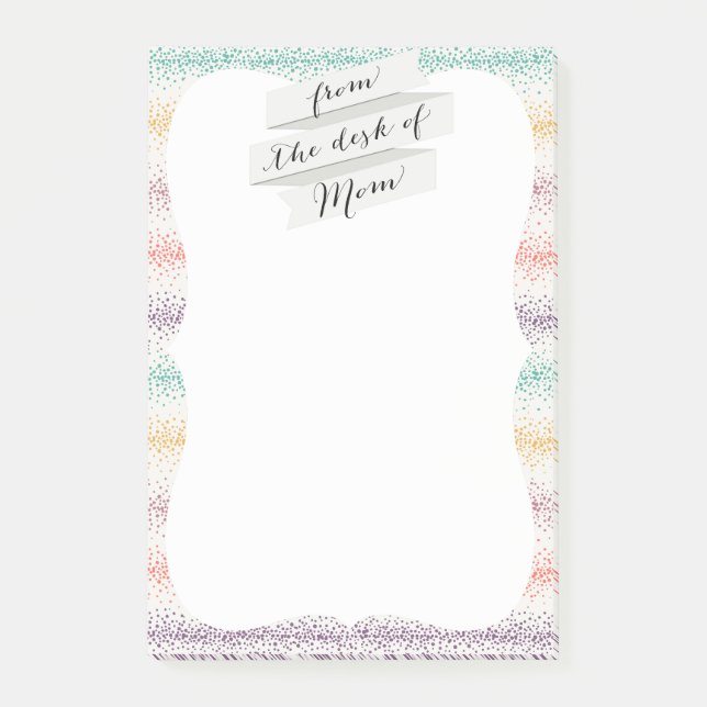 Pastel Spray Sprinkle rand Modern gnistra linjer Post-it Block (Framsida)
