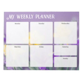 Pastel spring, floral Weekly Planner Anteckningsblock