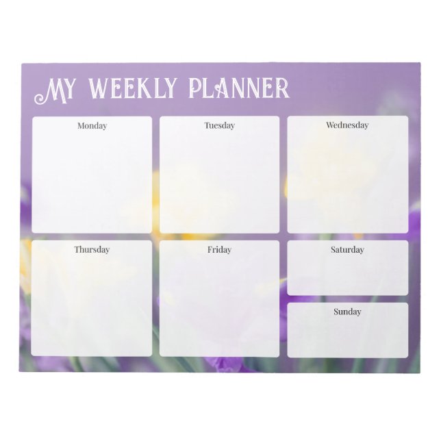 Pastel spring, floral Weekly Planner Anteckningsblock (Framsida)