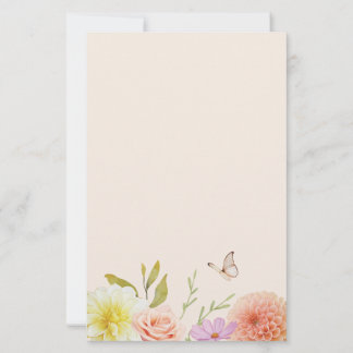 Pastel Spring Flower Stationery Brevpapper