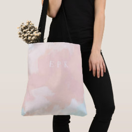Pastel Springtime Monogram Tote Tygkasse