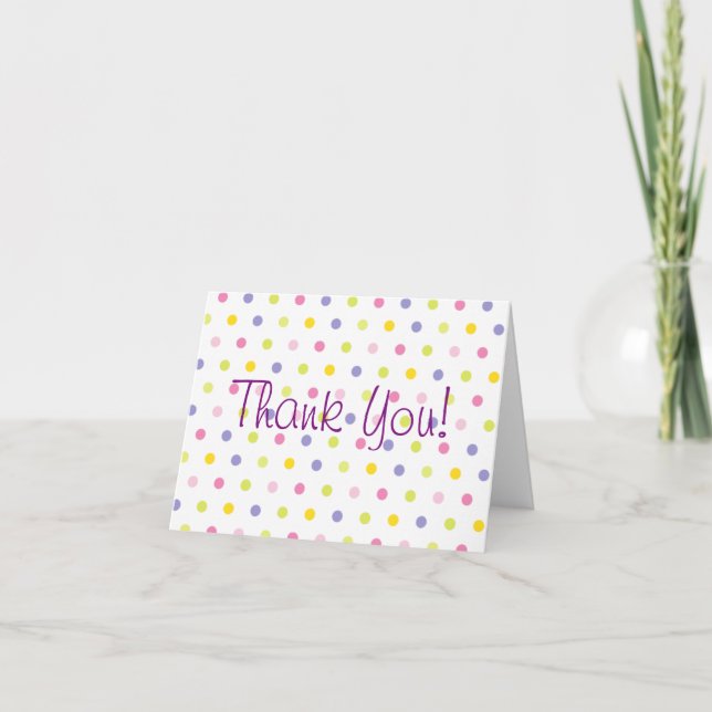 Pastel Sprinkle Polka Dot Baby Shower Tack Kort (Framsida)