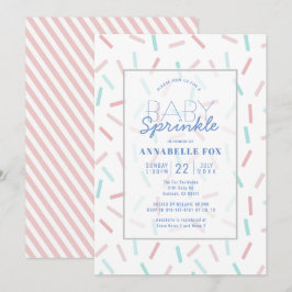 Pastel Sprinkles Girl Baby Sprinkle Shower Inbjudningar