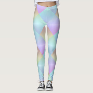 Pastel Squares Mönster Leggings