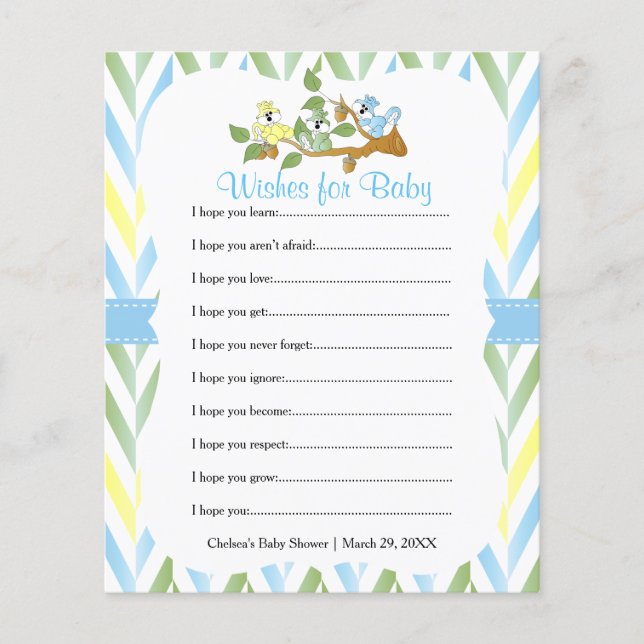 Pastel Squirrel Pojke Shower - Önskemål (Framsida)