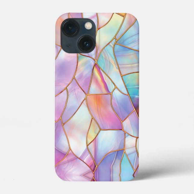 Pastel Stached Glass Guld Linjer (Baksida)