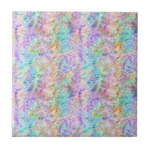 Pastel Stached Glass Rainbow Mönster Kakelplatta