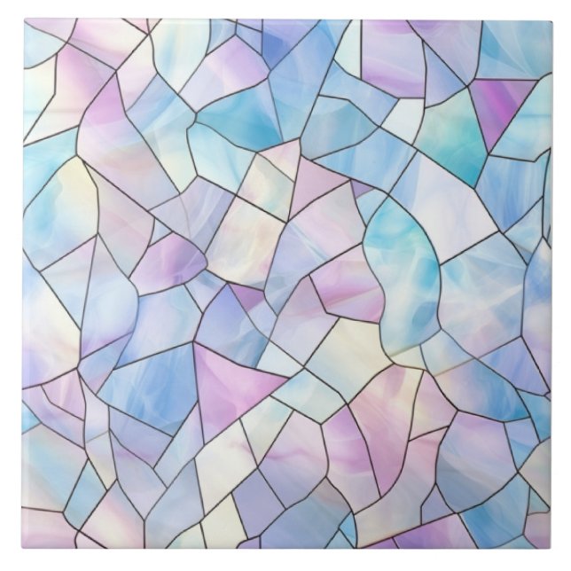 Pastel Stained Glass Kakelplatta (Framsidan)