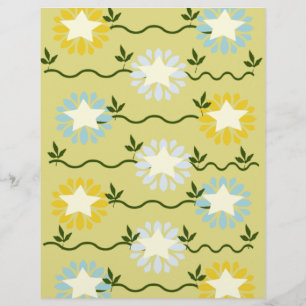Pastel Star Blommönster Scrapbook Papper