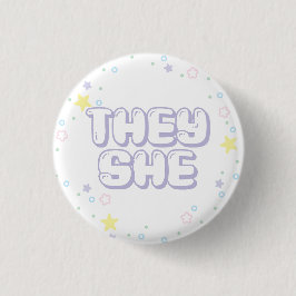 Pastel Star Confetti, de pronouns Knapp