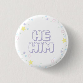 Pastel Star Confetti Han Pronouns Knapp